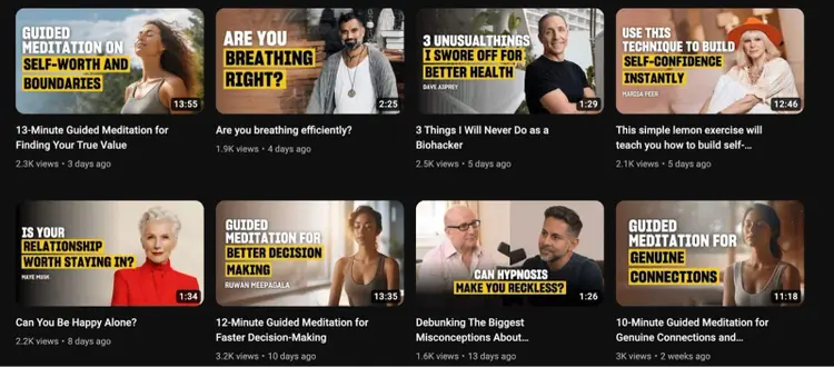 Mindvalley's YouTube videos