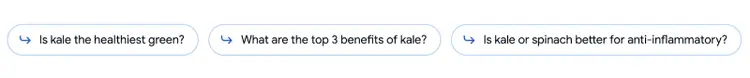 Google's follow-up questions suggestions