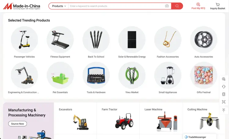 example of manufacturing product collection page