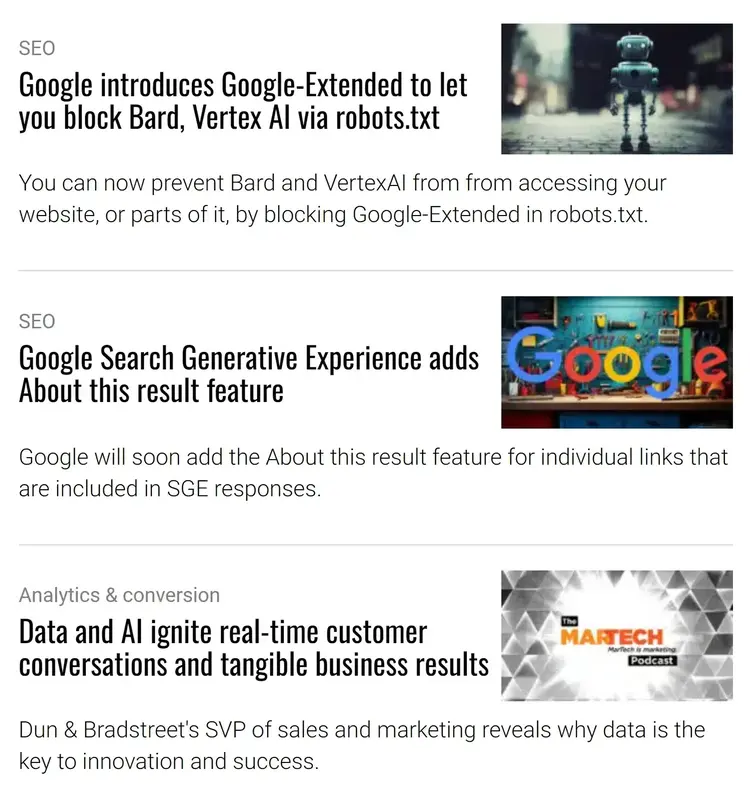 Search Engine Land’s articles selection