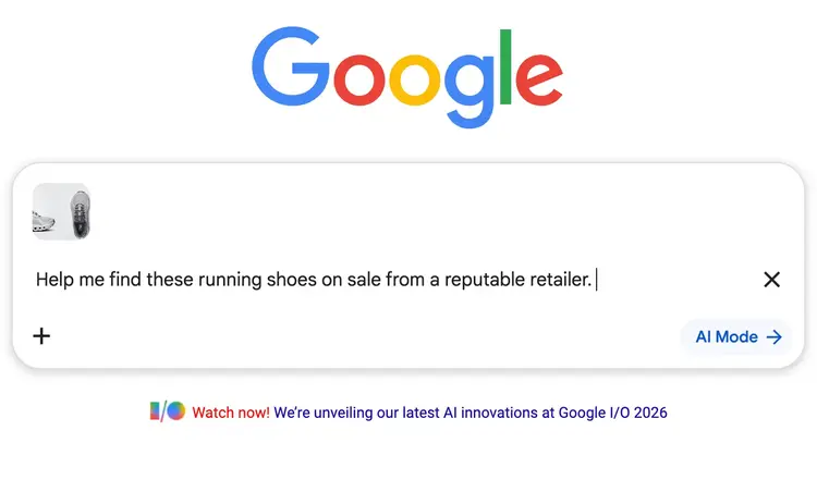 The new intelligent Search box lets users enter conversational prompts alongside images.