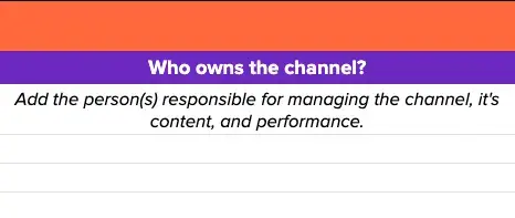 “Who owns the channel?” column of social media audit template