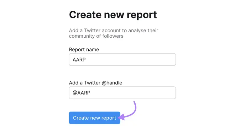 Create new report in Audience Intelligence app