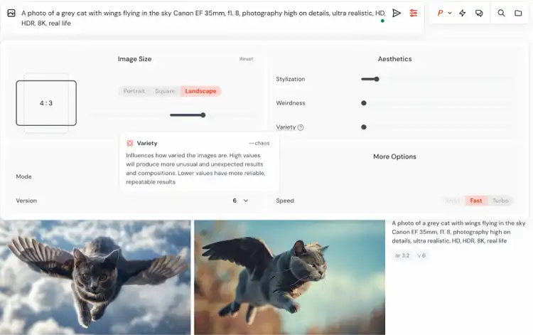 Best AI image generator for professional design use: Midjourney