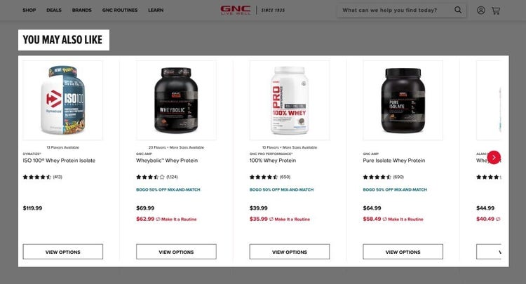 "You may also like" product section