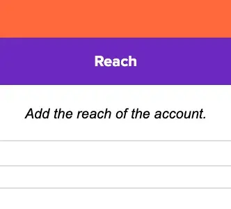 “Reach” column of social media audit template