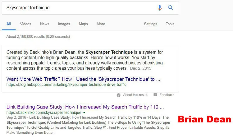 brian dean ranking for skyscraper technique