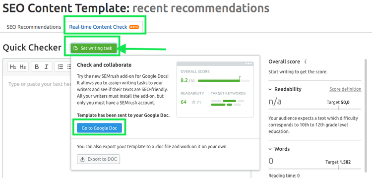 Connect SEO Writing Assistant