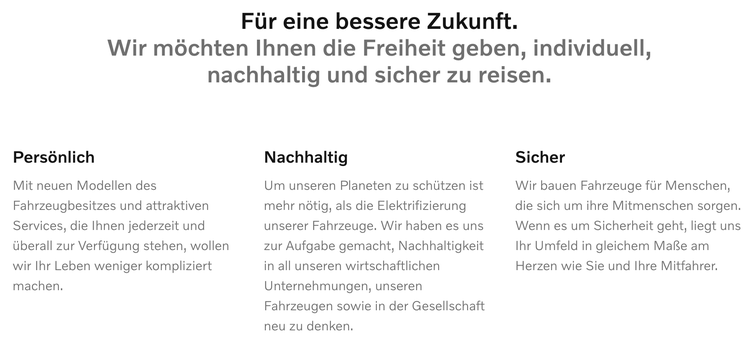 Beispiel Markenstimme Volvo