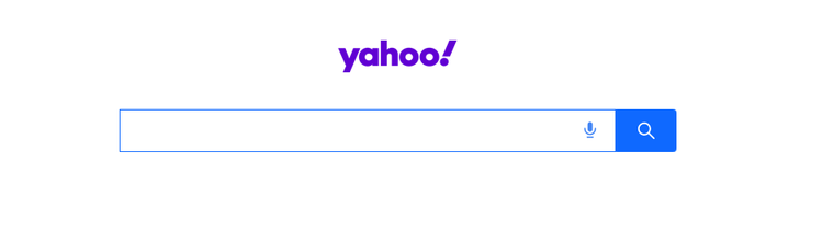 Yahoo Suchmaschine mit Logo und Eingabefeld