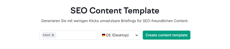 SEO Template erstellen