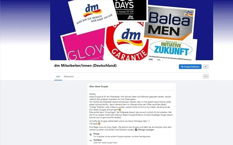 DM Mitarbeiter Facebook-Gruppe