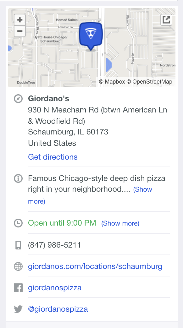 Screenshot: Restaurant in Foursquare