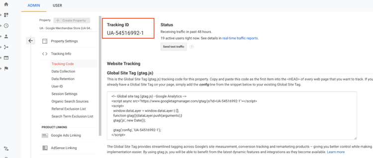 Universal Analytics-Nutzer beginnt mit „UA“