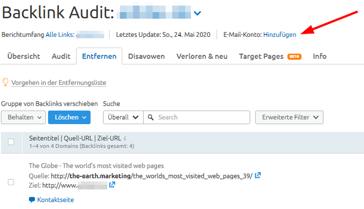 E-Mail-Adresse mit SEMrush verbinden