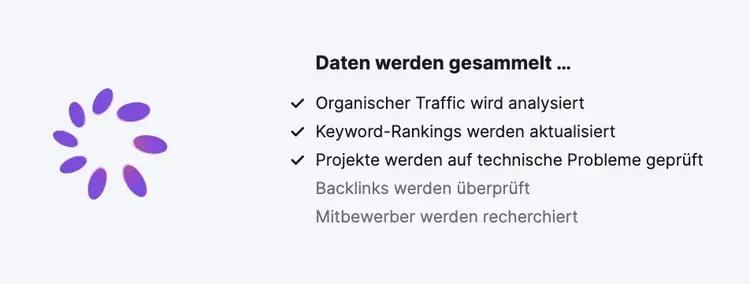 Copilot sammelt Daten: organischer Traffic, Keyword-Rankings, technische Probleme, Backlinks