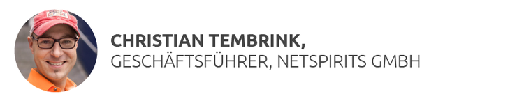 Profil Christian Tembrink, Geschäftsführer NETSPIRITS GMBH