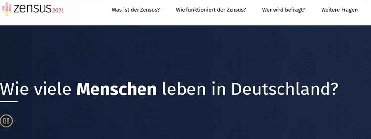 Deutschland Zensus Volkszählung 2022