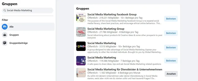 Facebook-Gruppen bilden eine Gemeinschaft von Menschen mit gleichen Interessen