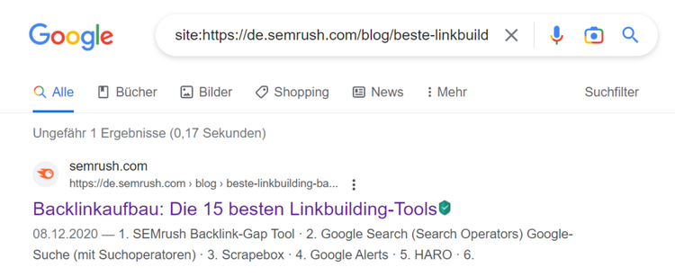 Indexierte URL