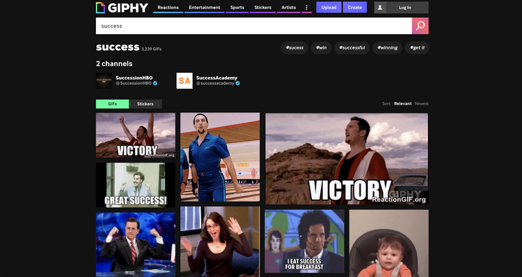 Giphy screenshot