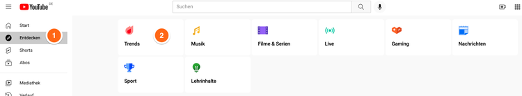 YouTube Trends finden