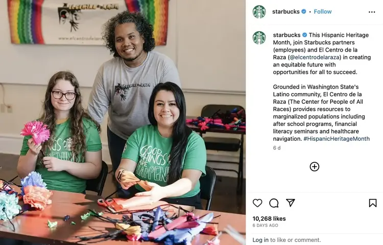 Starbucks' Instagram-Post zum Hispanic Heritage Month