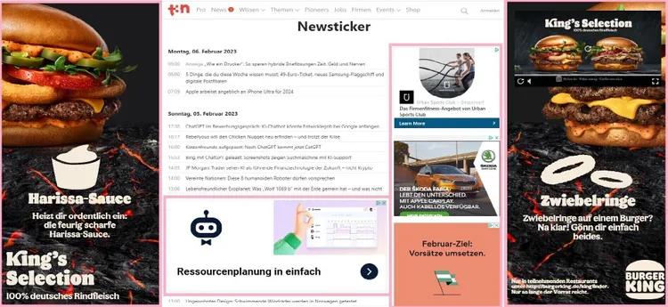 Responsive Google Display-Anzeigen Galerie mit verschiedenen Bildkombinationen
