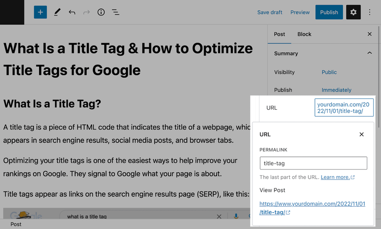 URL-Slug in WordPress ändern