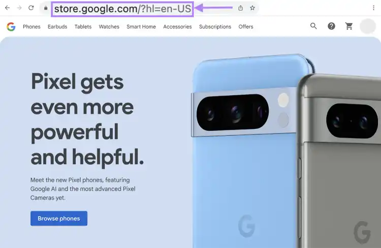 Subdomain „shop.google.com“