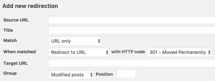 WordPress-Plugin Redirection für 301-Weiterleitungen