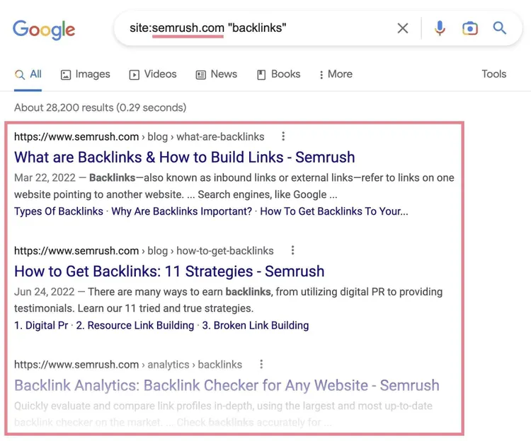 Semrush Domain Suche