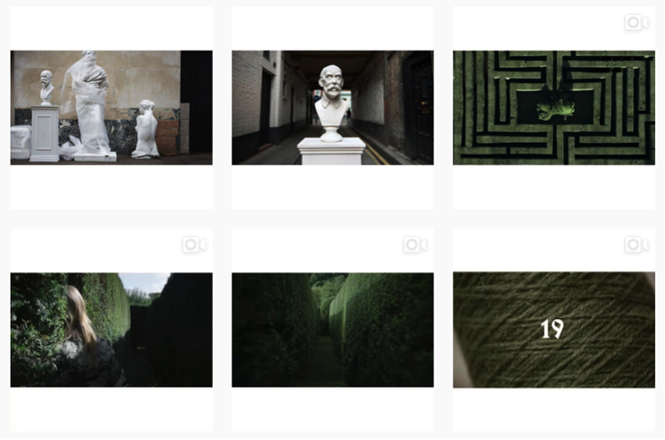 Burberry Instagram: Storytelling mit Statuen, Büsten, Maze und Naturfotos
