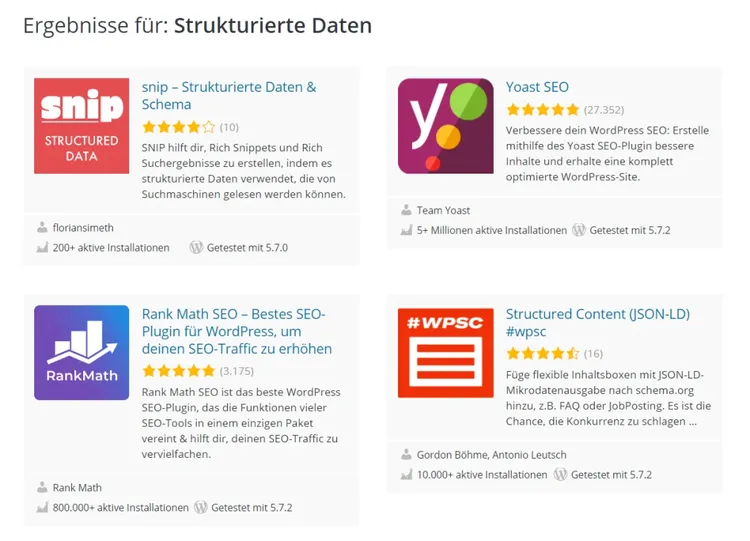 WordPress Plugins für strukturierte Daten: Yoast, Rank Math