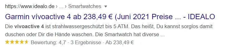 Suchergebnis: Garmin vivoactive 4 Smartwatch mit Preis
