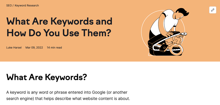 Einbinden von Keywords above the fold