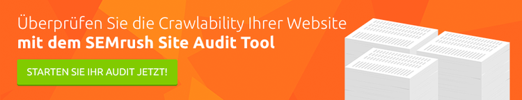 Semrush Site Audit Tool Banner mit Crawlability-Check und Audit-Button