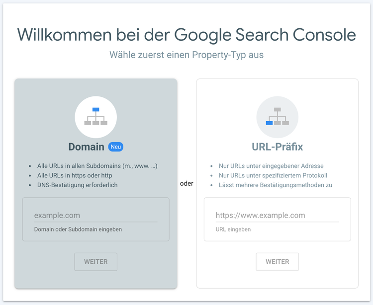 Google Search Console Start