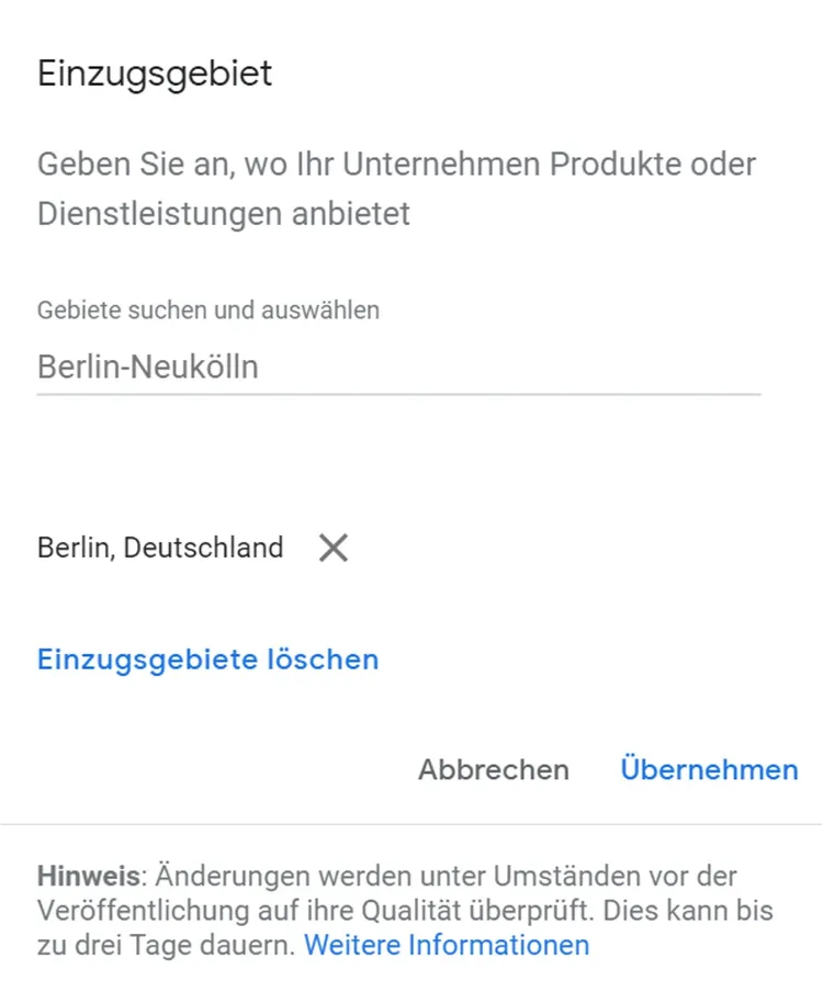 Einzugsgebiete hinzufügen