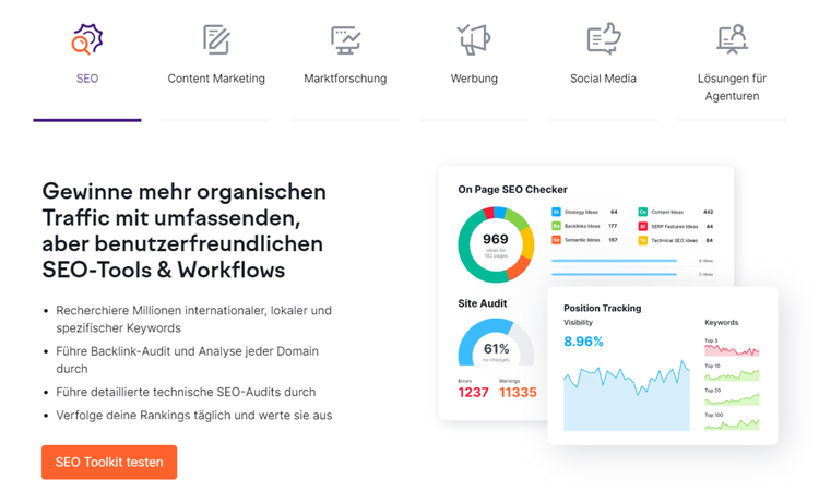 Analytics in Semrush