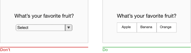 no dropdowns mobile forms best practice