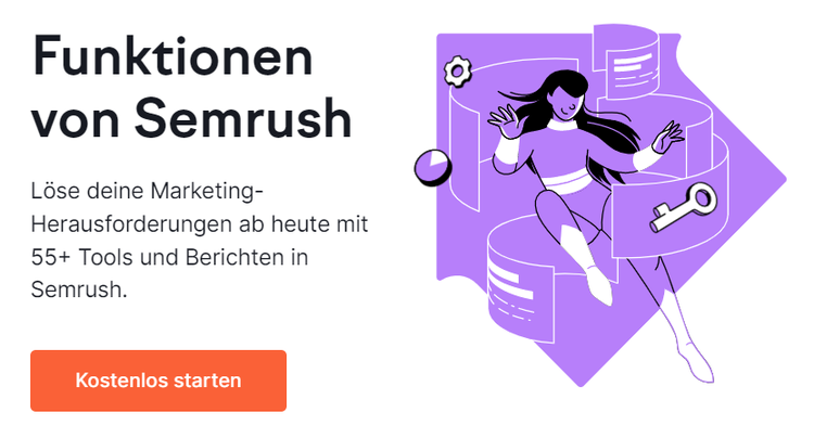 Beispiel: Dekoratives Bild bei Semrush