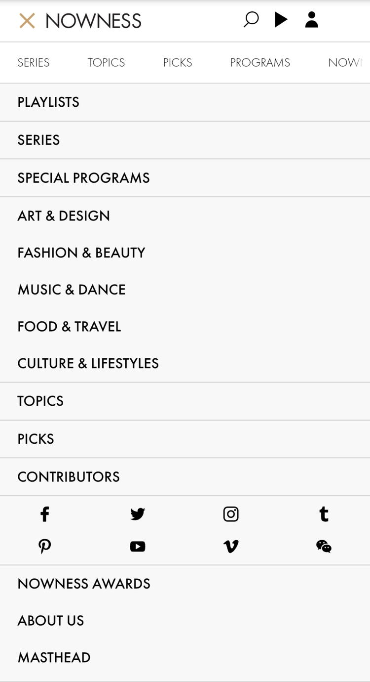 site menus navigation nowness example