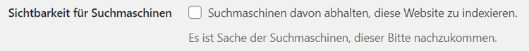 Die Sichtbarkeitseinstellung in WordPress