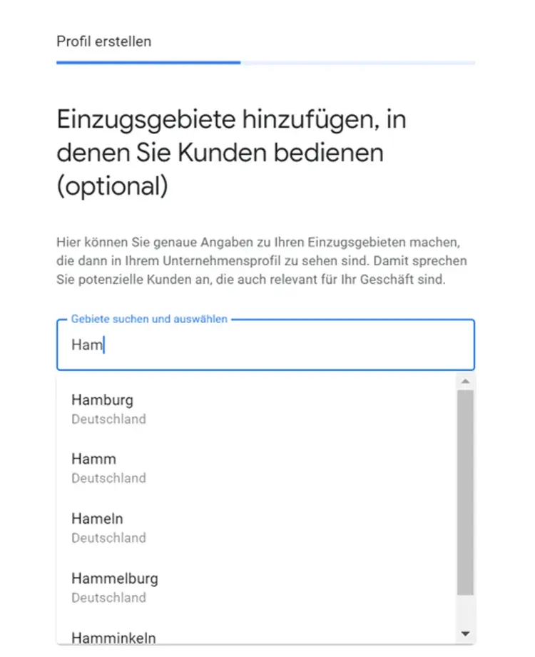 Einzugsgebiete hinzufügen