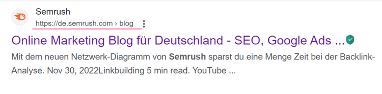 Google Suche in Deutschland: Semrush Blog