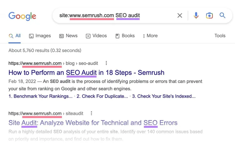 google operator site search