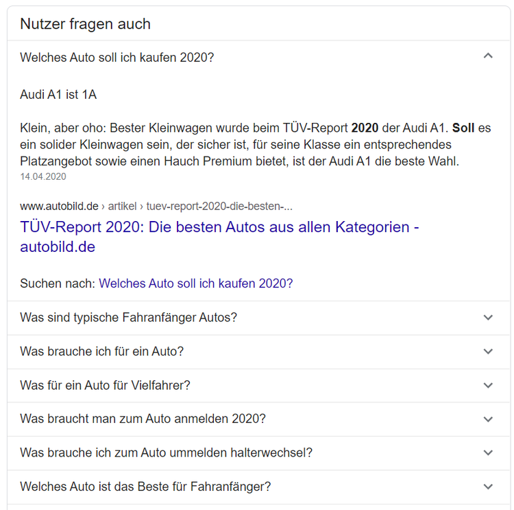 Google-Suche: Nutzer fragen auch