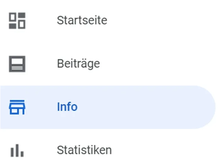 Der Info-Tab im Google My Business Dashboard