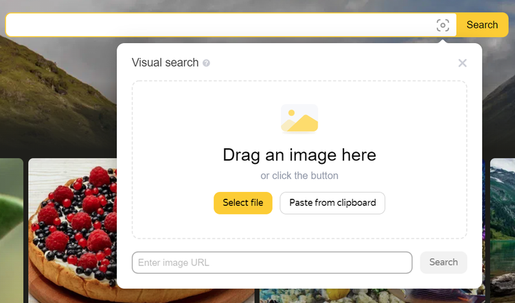 Screenshot: Bild hochladen bei Yandex